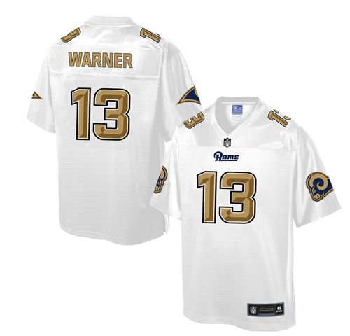 Kurt Warner Los Angeles Rams white Pro Line jersey
