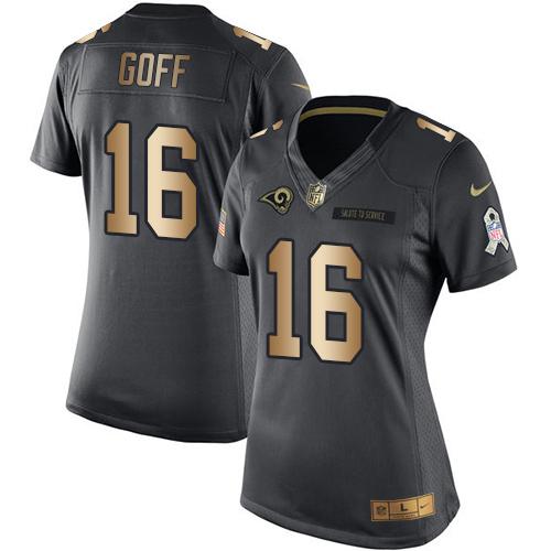 Jared Goff Los Angeles Rams black Salute To Service jersey