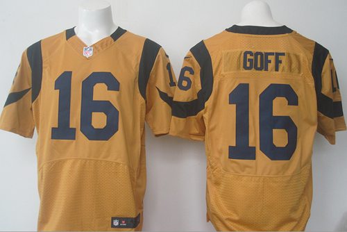 Jared Goff Los Angeles Rams gold Elite jersey