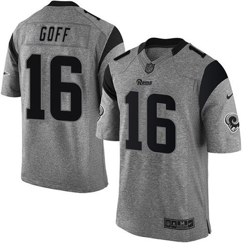 Jared Goff Los Angeles Rams gray jersey
