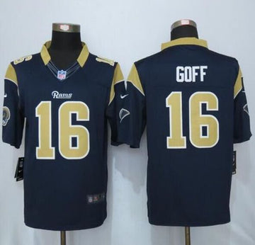 Jared Goff Los Angeles Rams navy jersey