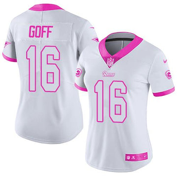 Jared Goff Los Angeles Rams white-pink Fashion jersey