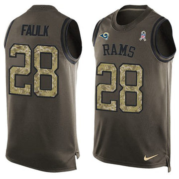 Marshall Faulk Los Angeles Rams green Salute To Service jersey
