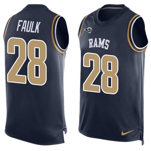 Marshall Faulk Los Angeles Rams navy jersey