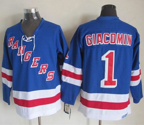 Eddie Giacomin New York Rangers blue Throwback jersey