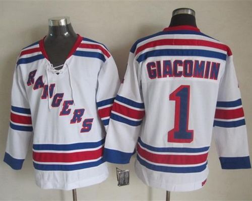 Eddie Giacomin New York Rangers white Throwback jersey