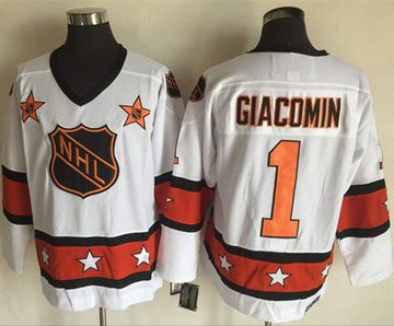 Eddie Giacomin New York Rangers white-orange Throwback jersey