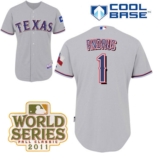 Elvis Andrus Texas Rangers grey jersey