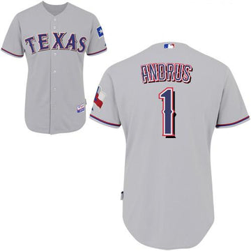 Elvis Andrus Texas Rangers grey jersey