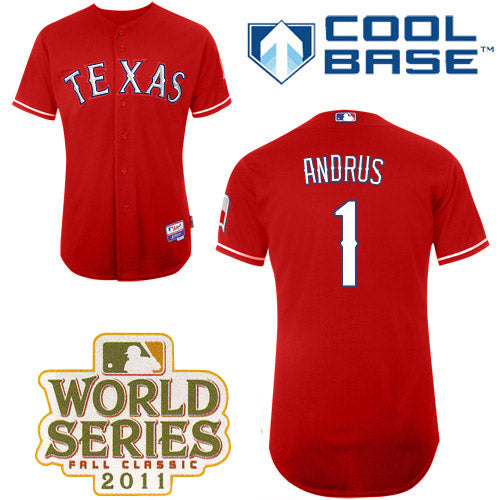 Elvis Andrus Texas Rangers red jersey