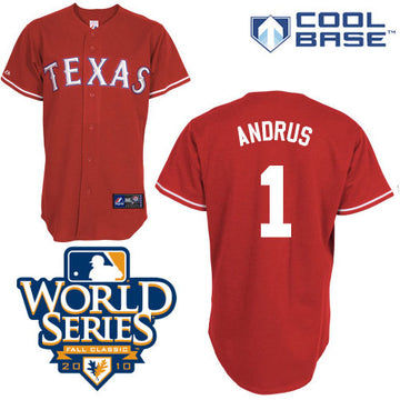 Elvis Andrus Texas Rangers red jersey