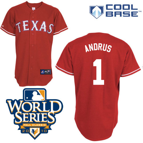 Elvis Andrus Texas Rangers red jersey