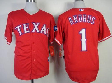 Elvis Andrus Texas Rangers red jersey