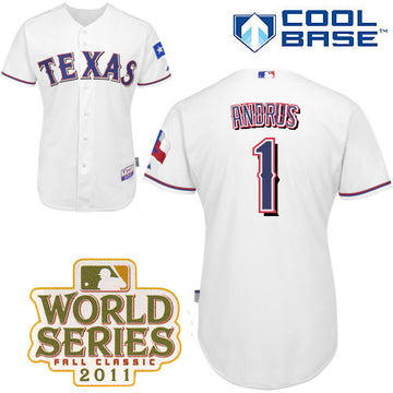 Elvis Andrus Texas Rangers white jersey
