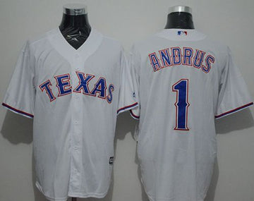 Elvis Andrus Texas Rangers white jersey