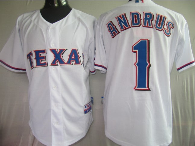 Elvis Andrus Texas Rangers white jersey