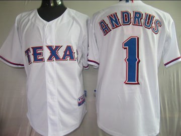 Elvis Andrus Texas Rangers white jersey
