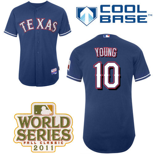 Michael Young Texas Rangers blue jersey