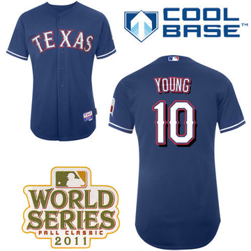 Michael Young Texas Rangers blue jersey