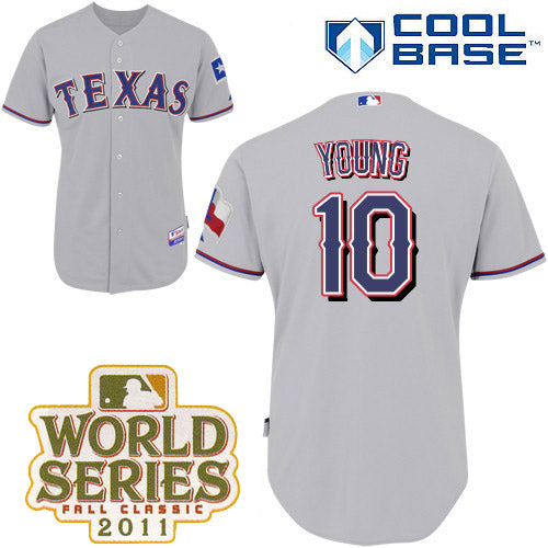 Michael Young Texas Rangers grey jersey