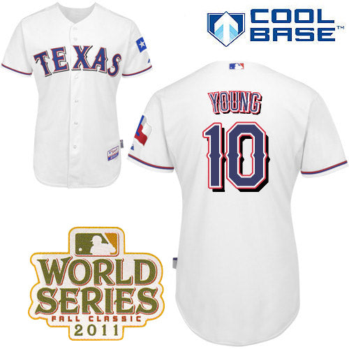 Michael Young Texas Rangers white jersey