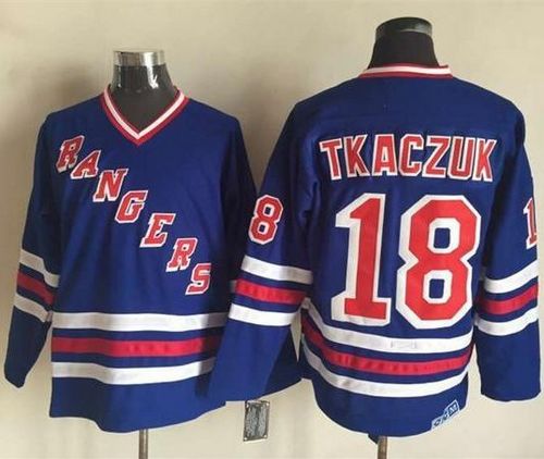 Walt Tkaczuk New York Rangers blue jersey