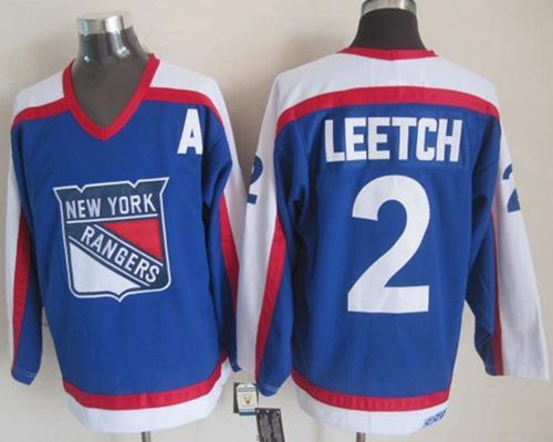 Brian Leetch New York Rangers blue-white Throwback jersey