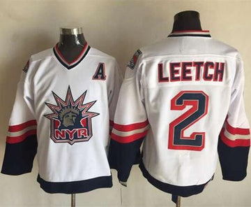Brian Leetch New York Rangers white jersey