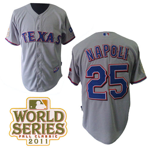 Mike Napoli Texas Rangers grey jersey