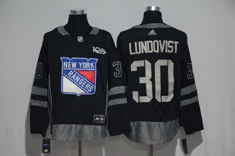 Henrik Lundqvist New York Rangers black jersey