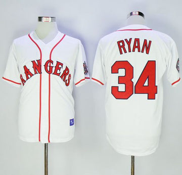 Nolan Ryan Texas Rangers white Cooperstown jersey