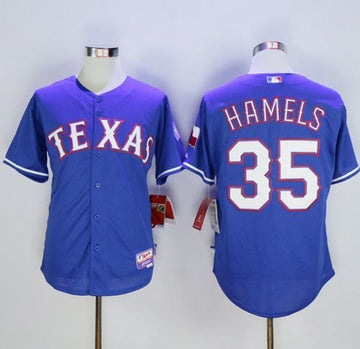 Cole Hamels Texas Rangers blue jersey