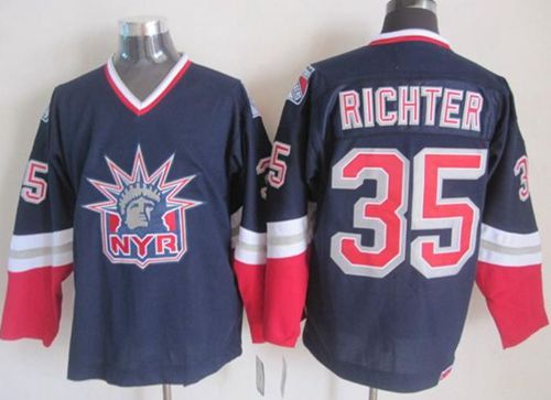 Mike Richter New York Rangers navy jersey