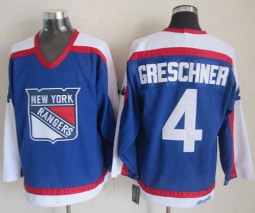 Ron Greschner New York Rangers blue-white Throwback jersey