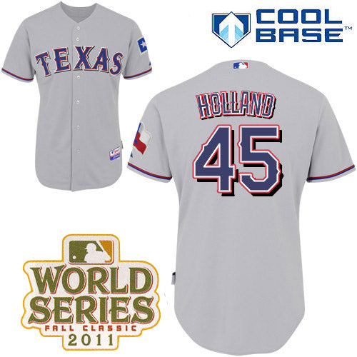Derek Holland Texas Rangers grey jersey