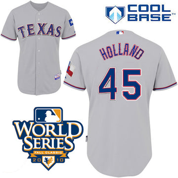 Derek Holland Texas Rangers grey jersey