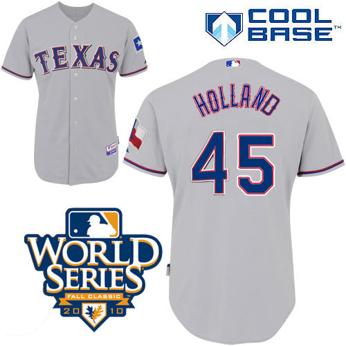 Derek Holland Texas Rangers grey jersey