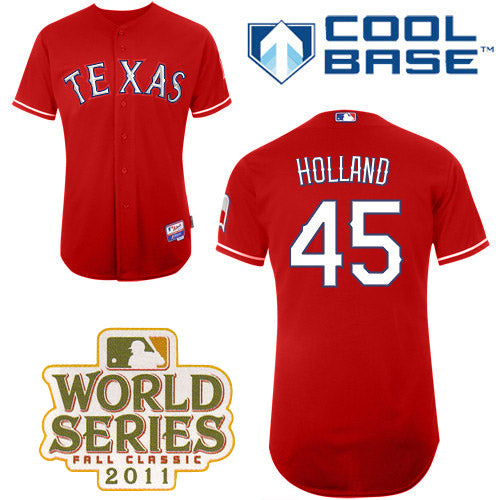 Derek Holland Texas Rangers red jersey