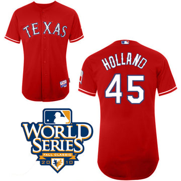 Derek Holland Texas Rangers red jersey