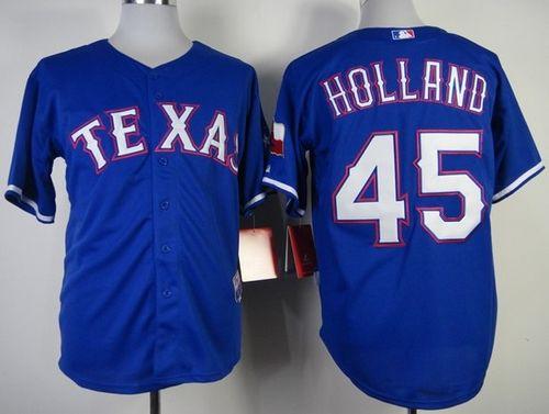 Derek Holland Texas Rangers blue jersey