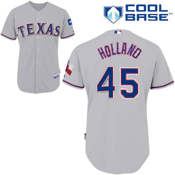 Derek Holland Texas Rangers grey jersey