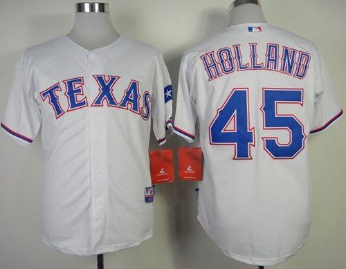 Derek Holland Texas Rangers white jersey