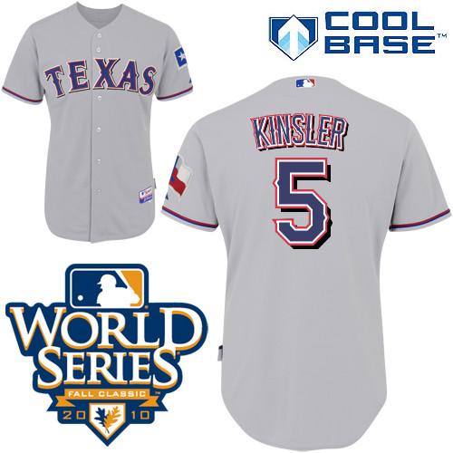 Lan Kinsler Texas Rangers grey jersey