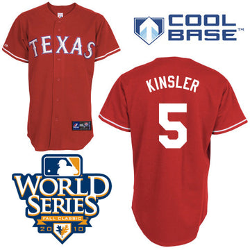 Lan Kinsler Texas Rangers red jersey