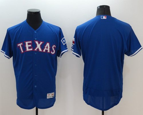 Custom Texas Rangers blue Authentic jersey