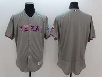 Custom Texas Rangers grey Authentic jersey