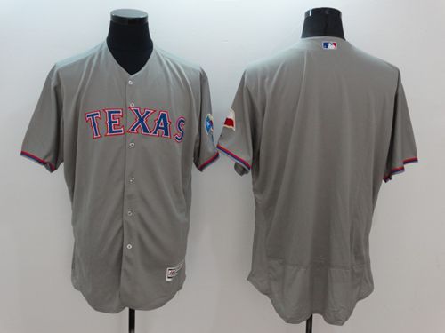 Custom Texas Rangers grey Authentic jersey