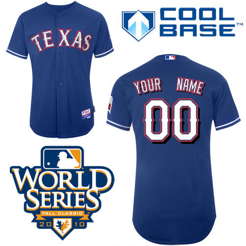 Custom Texas Rangers blue Authentic jersey