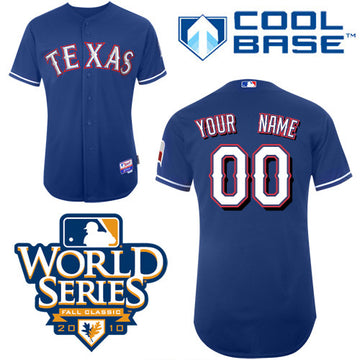 Custom Texas Rangers blue Authentic jersey