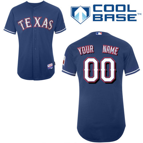 Custom Texas Rangers blue Authentic jersey